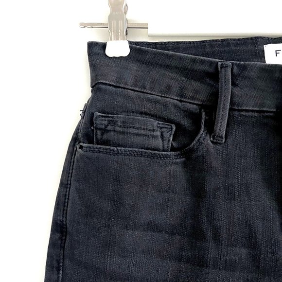 Frame Le Crop Mini Boot Shredded Raw Jeans in Fox Park Size 26 - Picture 5 of 10